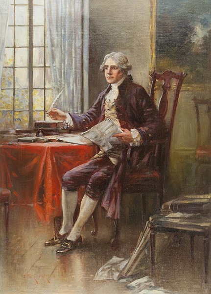 爱德华·珀西·莫兰（Edward Percy Moran）的《托马斯·杰斐逊（Thomas Jefferson）肖像》，1916年。