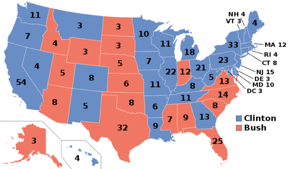1992 Electoral Map