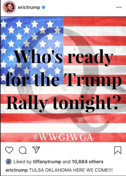 Eric Trump QAnon Meme Instagram