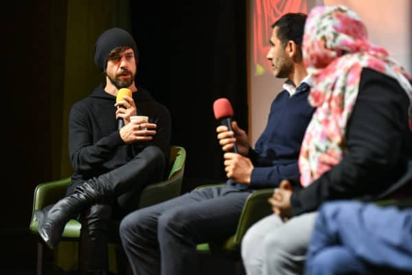 Jack Dorsey speaks to Entrepreneurial Refugee Network members