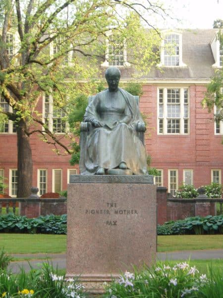 "The Pioneer Mother" on the University of Oregon campus in Eugene, OR