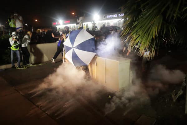 Tear Gas and Protestors in LA