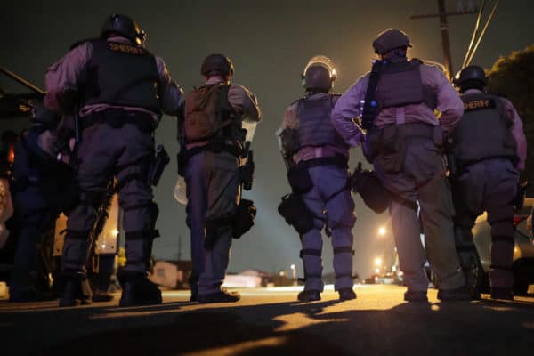 Los Angeles Sheriffs clash with protestors against the fatal shooting of Dijon Kizzee