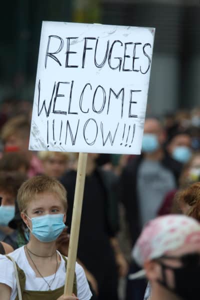 Demo for the admission of refugees in Berlin