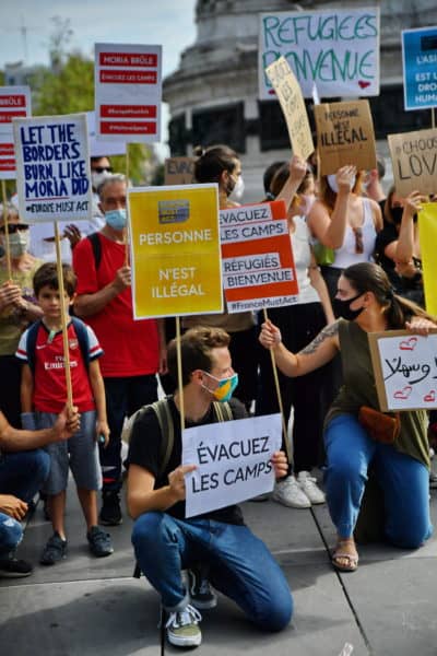 Demonstration for evacuation of Greek camps - Paris