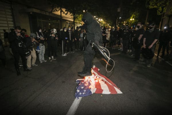 Burning the American Flag in Portland