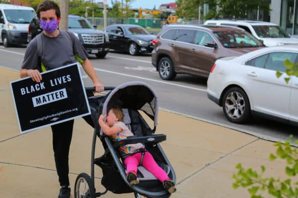 White Cuck and Baby with BLM Sign