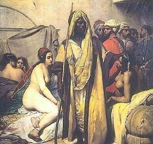 Slave Market, by Émile Jean-Horace Vernet, 1836.