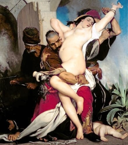 The Abduction of a Herzegovinian Woman, by Jaroslav Čermák, 1861.