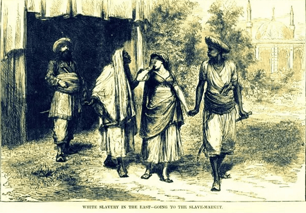 White Slavery in the East—Going to the Slave Market, από το Harper's Weekly, Απρίλιος 1875.