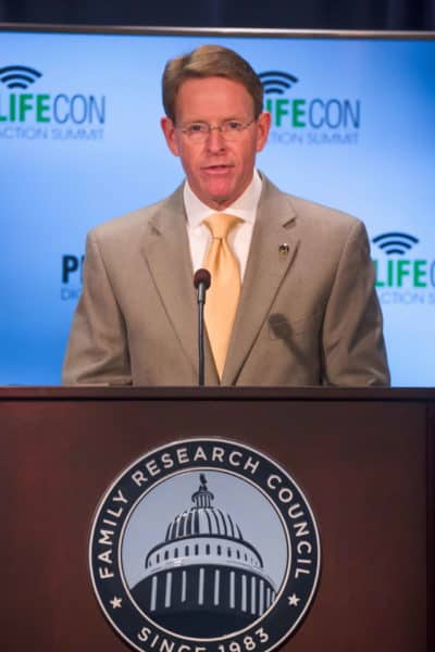 Tony Perkins, President, Family Research Council, speaks during the Family Research Council’s (FRC) 11th annual ProLifeCon Digital Action Summit on Friday, January 22, 2016 at their Washington D.C. headquarters. (Credit Image: © Jeff Malet / NC via ZUMA Press)