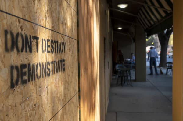 Shops Boarded Up In Sacramento Ahead Of Election