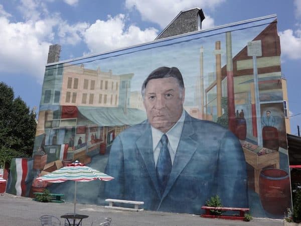 Frank Rizzo Mural in Italian Market, Philadelphia, Pennsylvania.