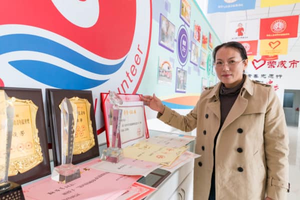 November 2, 2017 – Rongcheng, China: Ju Junfang, vice director of the social credit system, provides voluntary work for the citizens of Rongcheng, who need plus points for their social certificate of good conduct. (Credit Image: © Aurelien Foucault / DPA via ZUMA Press)