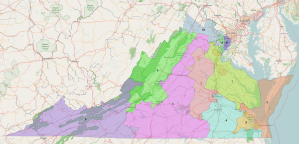 Virginia Congressional Districts Map
