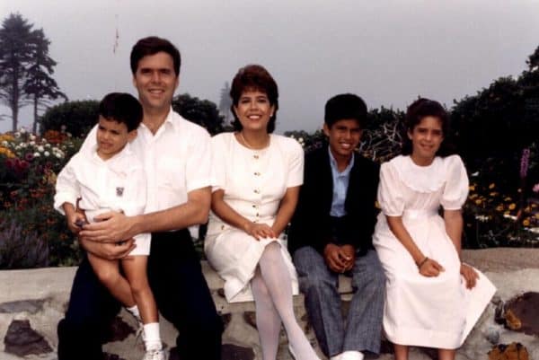 Jeb and Columba Bush with their children