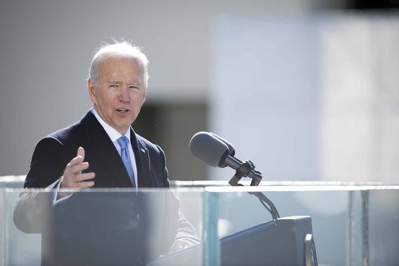 President Joe Biden delivers the inaugural address