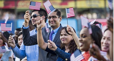 Naturalization Ceremony at Iowa Cubs Baseball Game