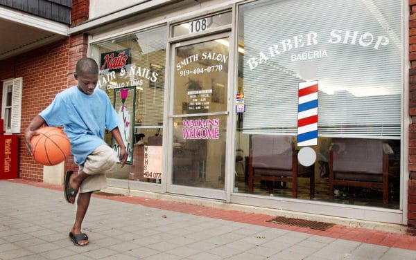 Black Barber in a Hispanic Hood