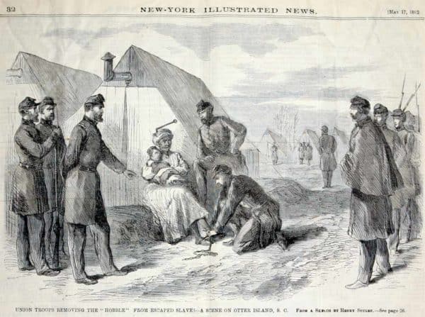 Union Soldiers Freeing a Slave