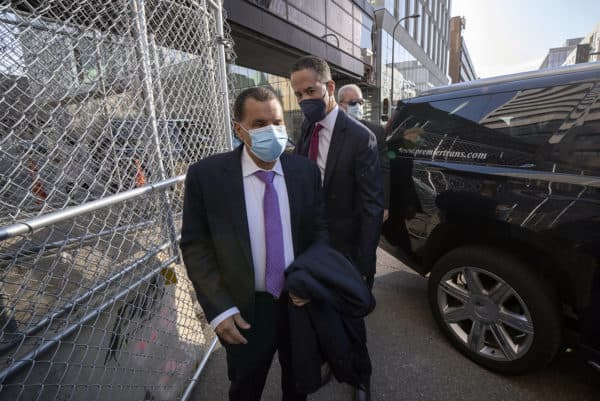 April 6, 2021: Former New York Gov. David Paterson joins representatives of the Floyd family at the Hennepin County Government Center in Minneapolis where testimony continues in the trial of former Minneapolis police officer Derek Chauvin. (Credit Image: © TNS via ZUMA Wire)