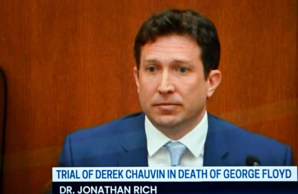 April 12, 2021, Minneapolis, Minnesota: Dr. Jonathan Rich, Cardiologist, testifies during the trial of former Minneapolis police officer Derek Chauvin. (Credit Image: © Pool Video Via Court Tv via ZUMA Wire)