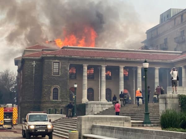 University of Cape Town on fire