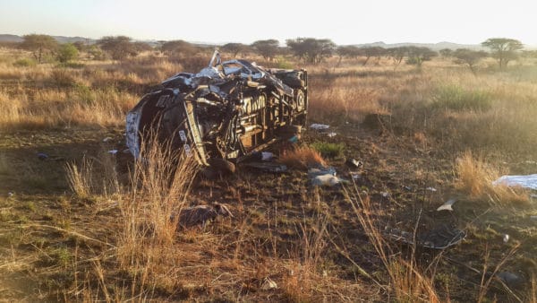 traffic accident scene near Johannesburg