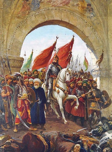 征服者穆罕默德进入君士坦丁堡，福斯托·佐纳罗的画作