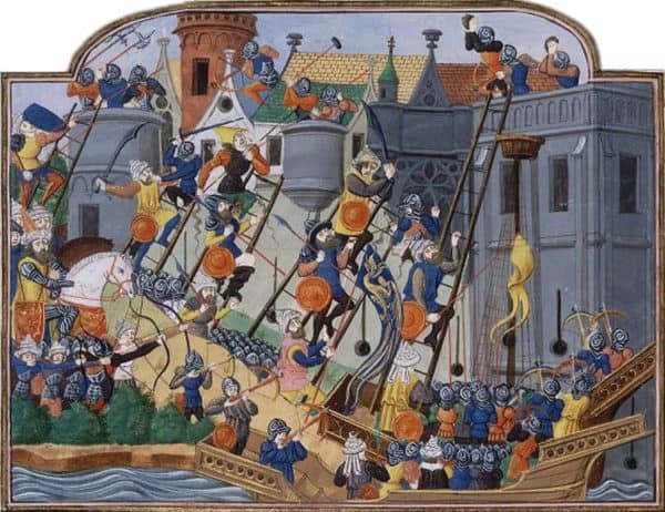 A painting of one of the many sieges of Constantinople