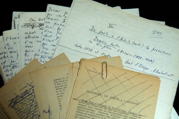 Manuscripts from French writer Jean Paul Sartre