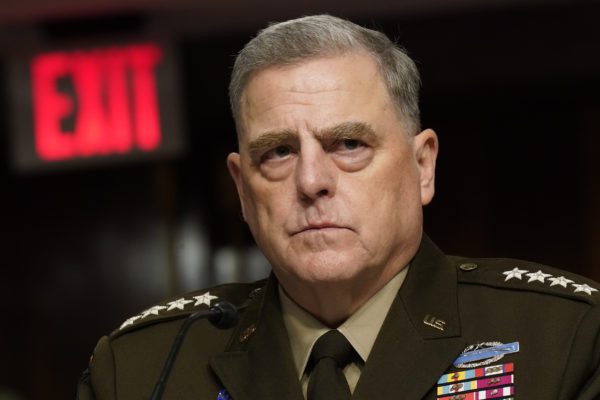 Chairman of the U.S. Joint Chiefs of Staff Gen. Mark Milley testifies during a Senate Armed Services Committee hearing. (Credit Image: © Patrick Semansky / Pool / Xinhua via ZUMA Press)