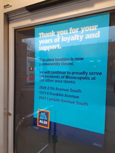 Closed Aldi's in Minneapolis