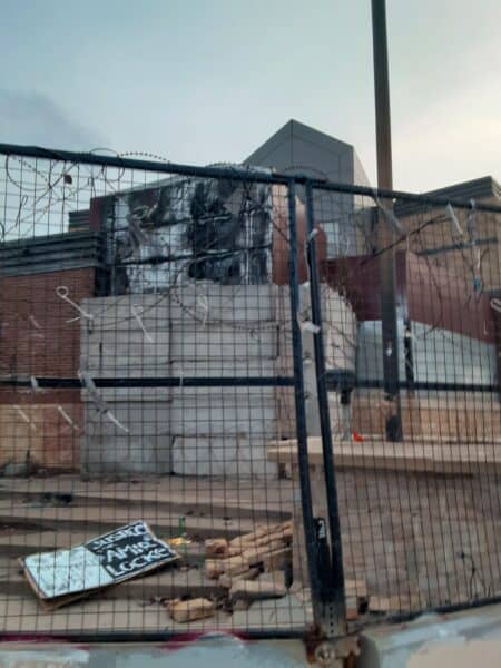 This is the what is left of the Third Precinct Police Station that BLM rioters burned.