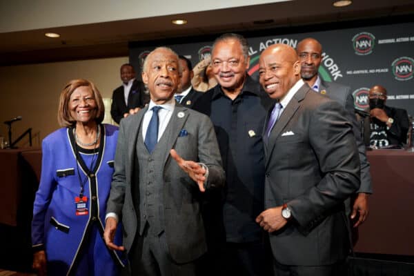 Al Sharpton Jesse Jackson and Eric Adams