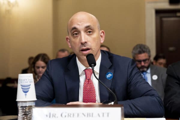January 15, 2020, Washington, DC: Jonathan Greenblatt, CEO, Anti-Defamation League (ADL), speaking at a hearing of the Homeland Security Committee Subcommittee on Intelligence and Counterterrorism on the Rise in Anti-Semitic Domestic Terrorism. (Credit Image: © Michael Brochstein / ZUMA Wire)