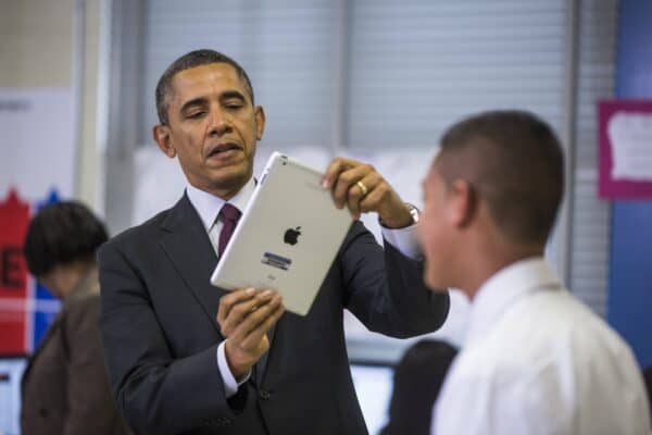 Obama with an iPad