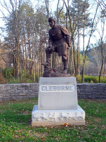 Statue of Confederate General Patrick Cleburne in Ringgold, Georgia. (Credit Image: Hlj via Wikimedia)