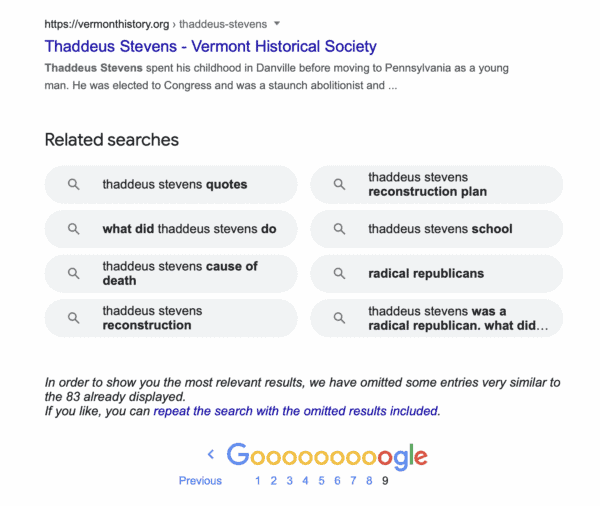 Thaddeus Stevens biography review Google