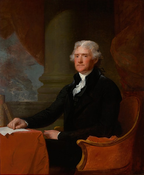 Portrait of Thomas Jefferson by Gilbert Stuart, ca. 1805-1807. Credit: Album / quintlox
