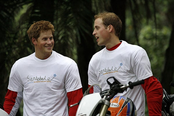 Prince William and Prince Harry ahead of the Enduro Africa charity ride in Port Edward, South Africa on October 17, 2008. (Credit Image: © Jerome Delay/PA Wire via ZUMA Press)