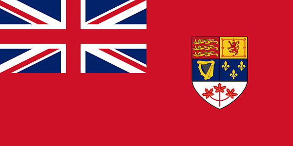 De Canadese Rode Vlag, de nationale vlag van Canada van 1957 tot 1965.